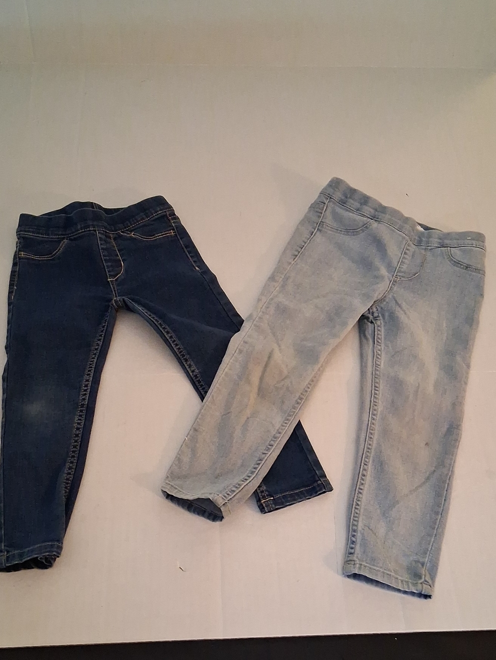 H&M Kids Denim Leggings Set of 2 | Dark & Light Blue Wash | Size 2-3Y